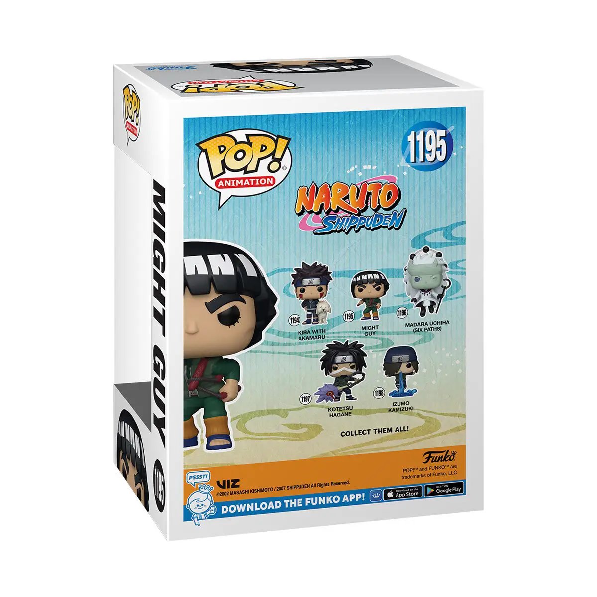POP! Animation Naruto Might Guy figure from THE MIGHTY HOBBY SHOP, featuring a detailed chibi-style Naruto character with vibrant colors.
