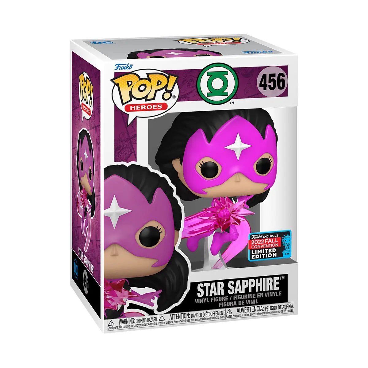 DC Comics Star Sapphire POP! Heroes figure, stylized vinyl collectible with vibrant costume and detailed design.