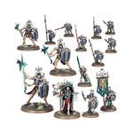 Ossiarch Bonereapers Heralds of the Bone-tithe miniature from Regiment of Renown set by THE MIGHTY HOBBY SHOP, detailed undead figure.