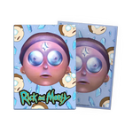 Flat image of a standard-sized Rick & Morty Morty brushed art sleeves box, showcasing colorful character artwork and design details.