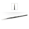 Close-up of THE MIGHTY HOBBY SHOP S Base Brush for miniature painting, showing the fine bristles and ergonomic handle.