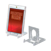 Small 2-piece card holder stands from THE MIGHTY HOBBY SHOP, shown in a close-up image with black plastic supports.