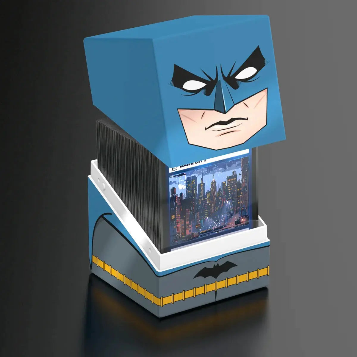 Dark-themed Batman figure from Squaroe Gotham City GC001 collection, featuring detailed costume and iconic cape.
