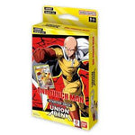 Union Arena One Punch Man Starter Deck card game by THE MIGHTY HOBBY SHOP, featuring colorful card illustrations from the popular anime.