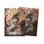 Valentine Dragons 2021 brushed art sleeves in standard size, featuring colorful dragon designs on a flat box sleeve from THE MIGHTY HOBBY SHOP.