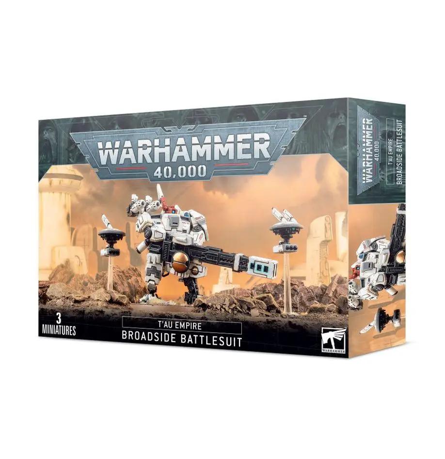 Warhammer 40,000 T'au Empire XV88 Broadside Battlesuit model from THE MIGHTY HOBBY SHOP, detailed miniature with weaponry and armor