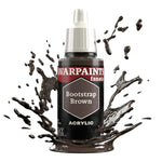 Warpaints Fanatic Bootstrap Brown acrylic paint bottle from THE MIGHTY HOBBY SHOP with label and cap visible.