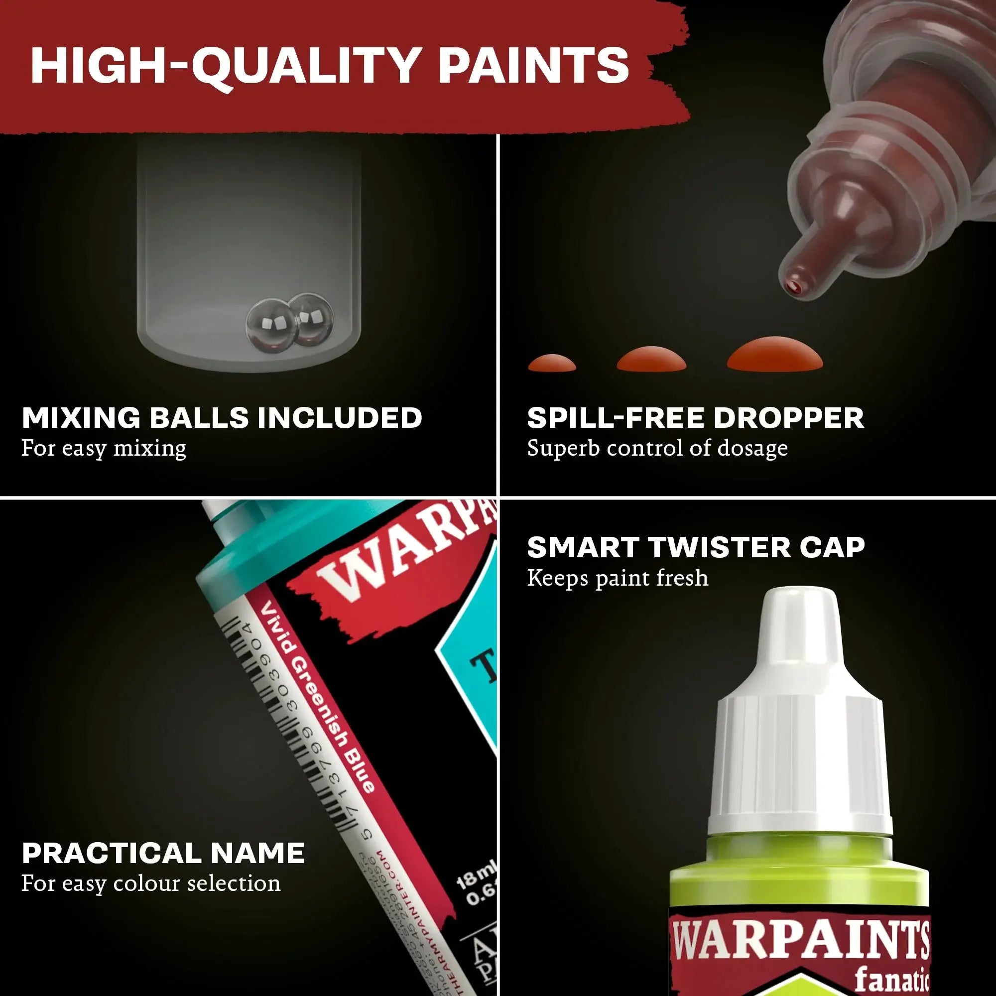 Warpaints Fanatic Flickering Flame miniature paint bottle from THE MIGHTY HOBBY SHOP, featuring vibrant orange and yellow shades.