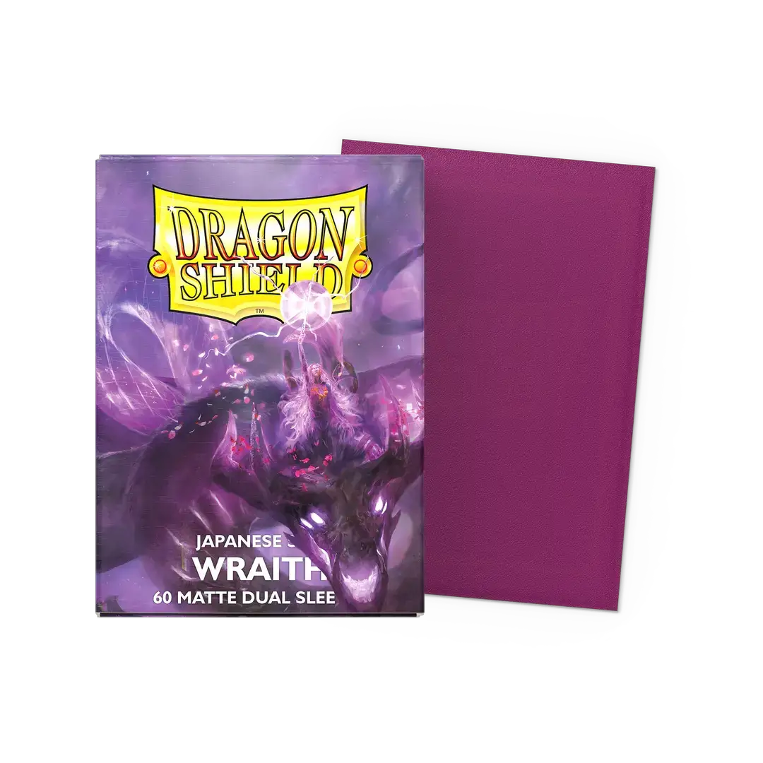 Flat image of the Wraith Matte Dual Sleeves Japanese Size by THE MIGHTY HOBBY SHOP, showing the box and sleeve design.