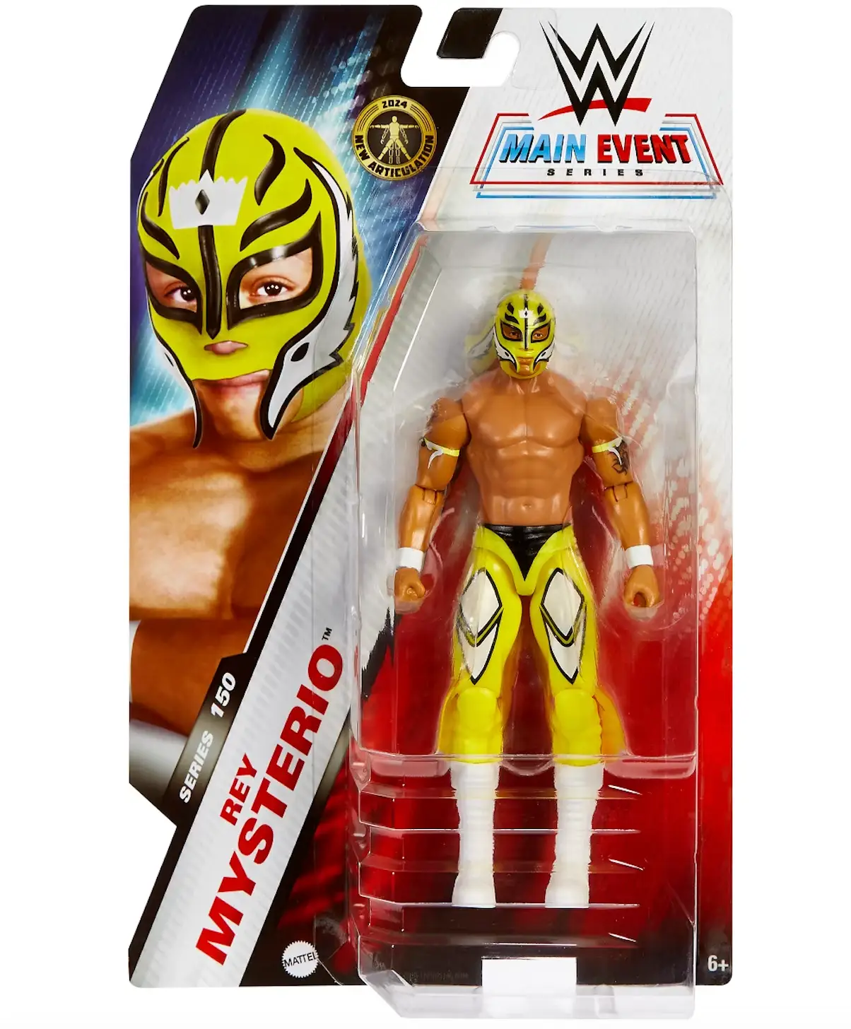 Rey Mysterio WWE Main Event 150 action figure by THE MIGHTY HOBBY SHOP, detailed wrestling figure with colorful costume and mask