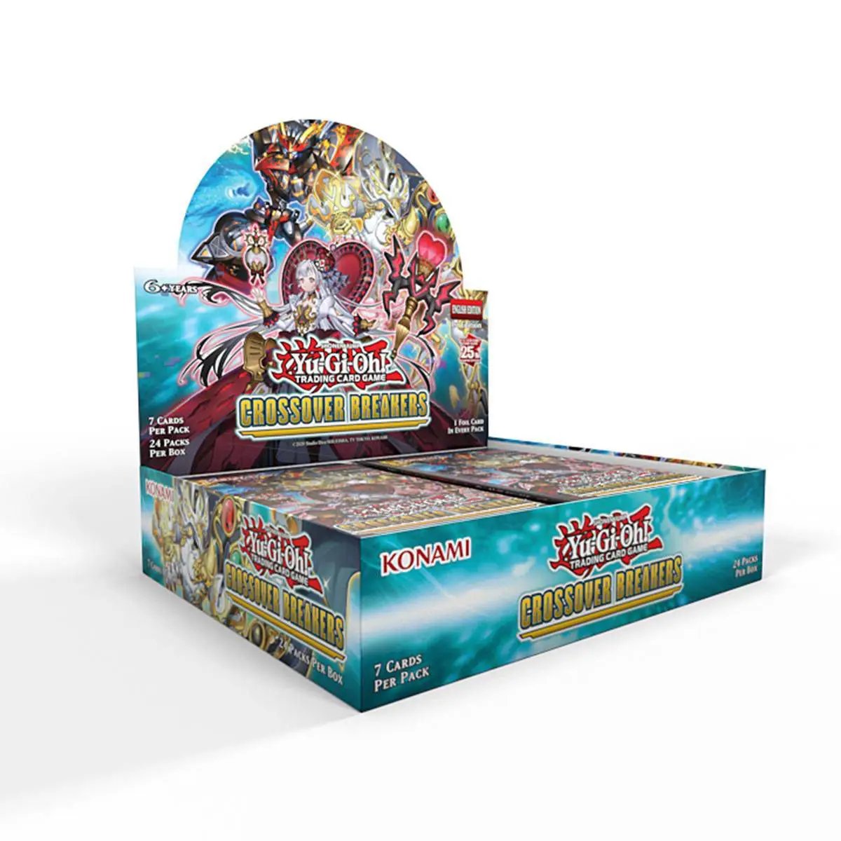 Yu-Gi-Oh! Trading Card Game Crossover Breakers Booster Pack featuring colorful illustrated cards and packaging.