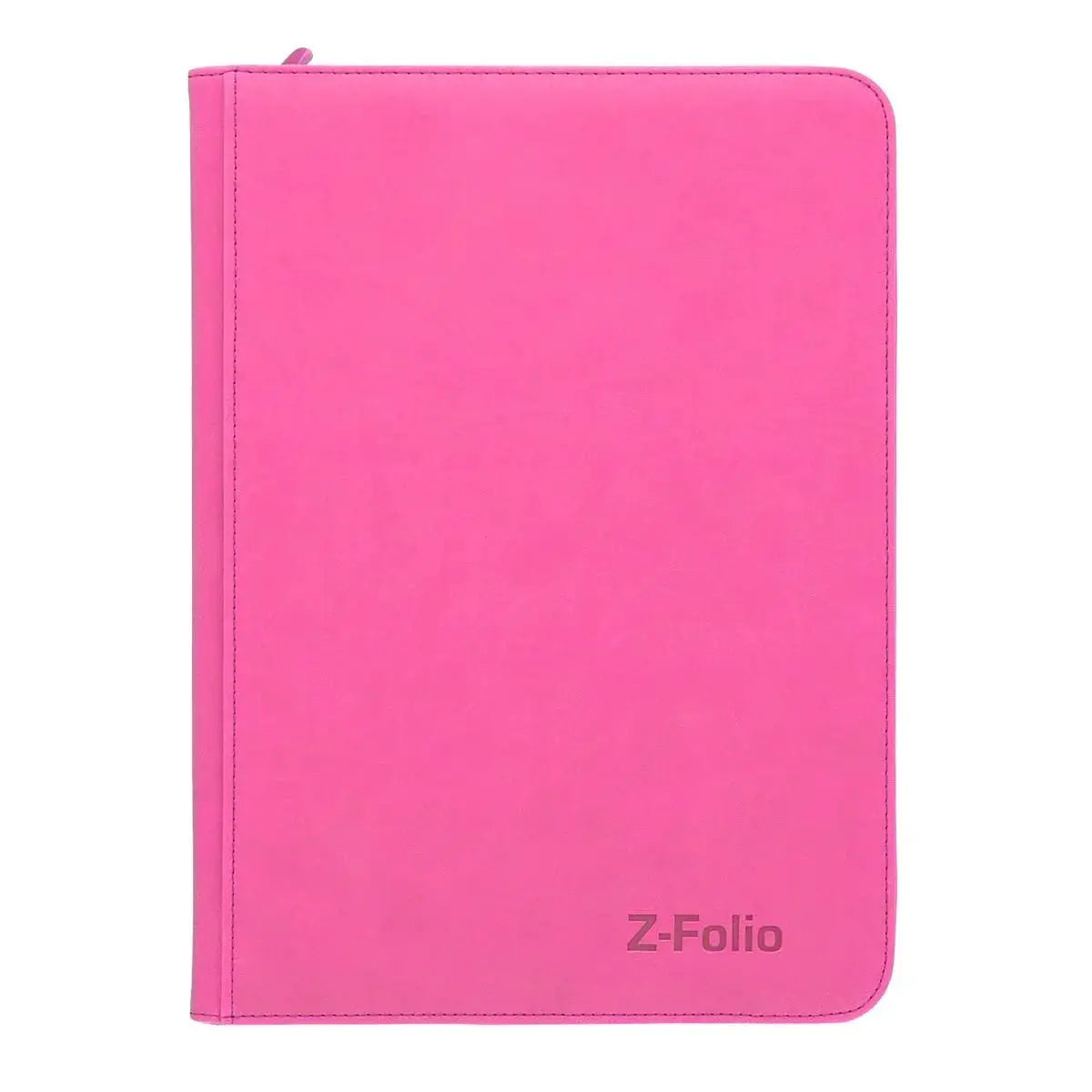 Pink Z-Folio 9-pocket album by THE MIGHTY HOBBY SHOP, featuring a front view of the compact, organized photo storage album.