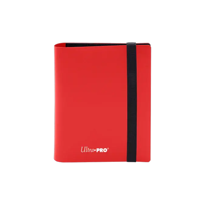 Red Eclipse 2-Pocket PRO-Binder by THE MIGHTY HOBBY SHOP, featuring a sleek front design and durable construction.