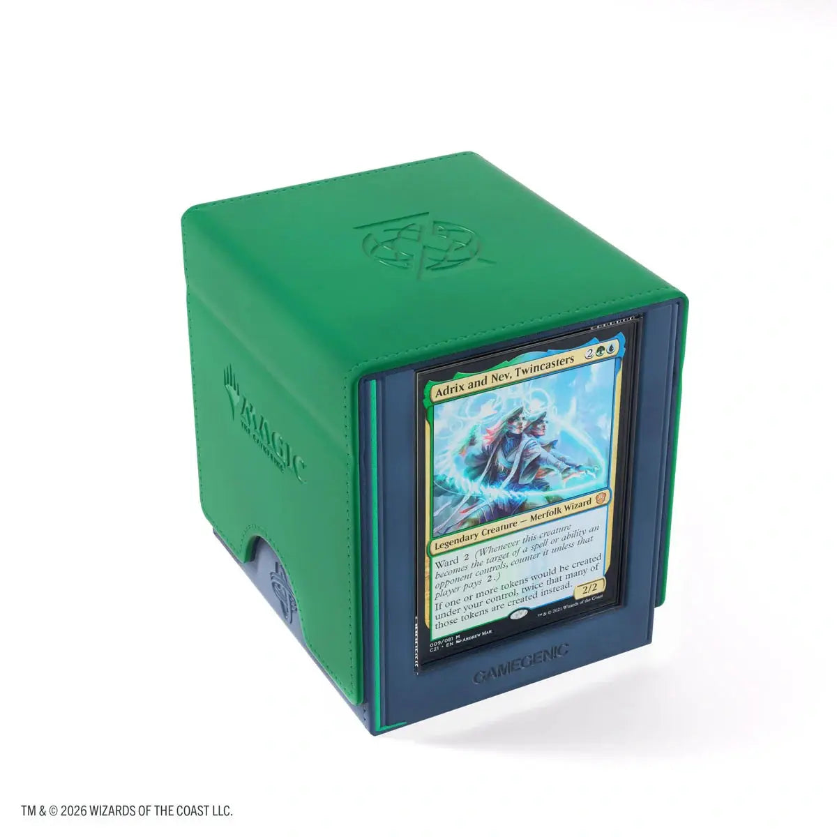 Magic: The Gathering Sidekick Pro 100+ XL Convertible gaming accessory in black with colorful design, featuring the Quandrix logo.