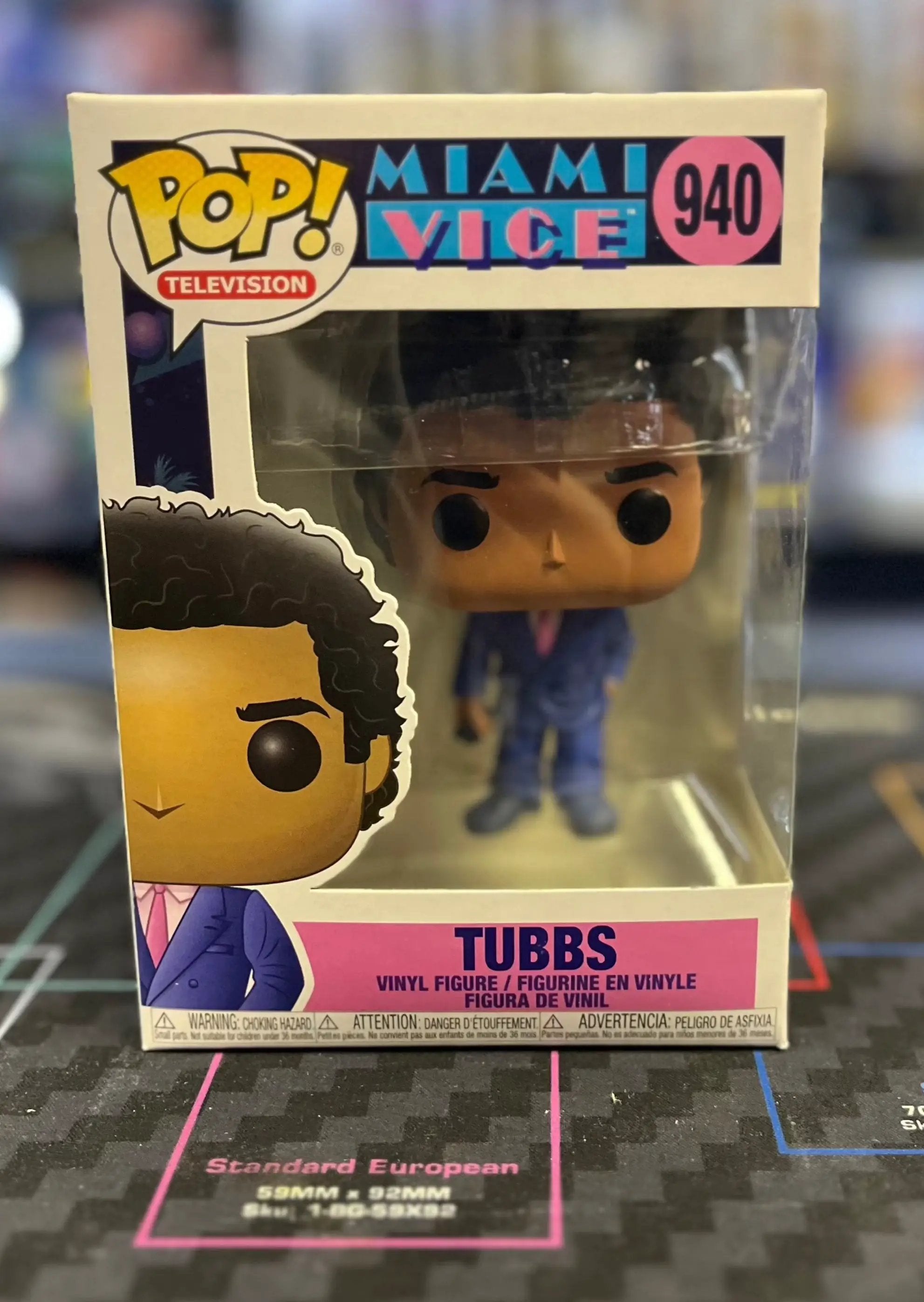 Pop! Television figure of Tubbs from Miami Vice, collectible vinyl toy by THE MIGHTY HOBBY SHOP, featuring detailed character design.