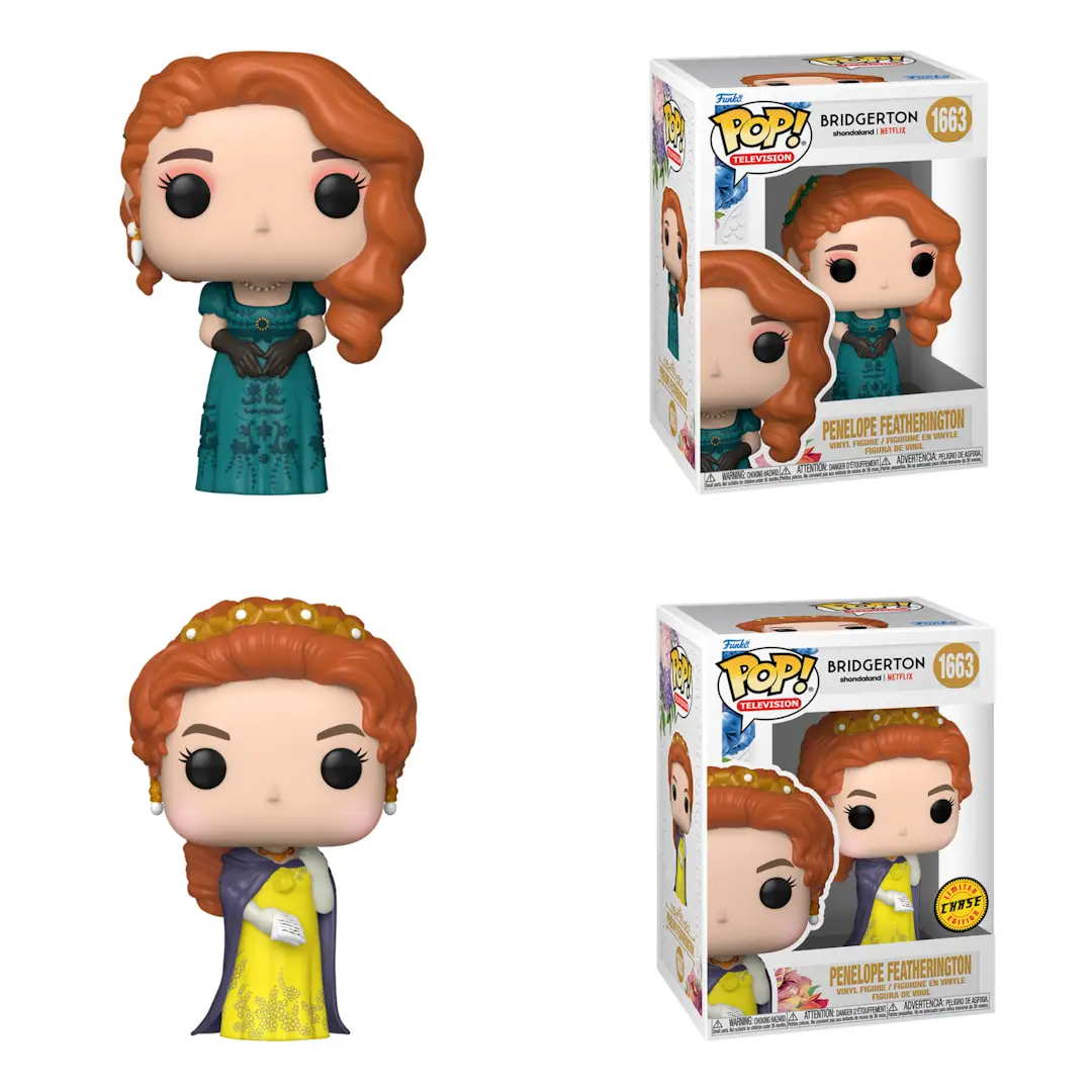 Pop! TV: Bridgerton Penelope Chase Bundle figures from THE MIGHTY HOBBY SHOP, featuring detailed Penelope and Chase characters in collectible form.