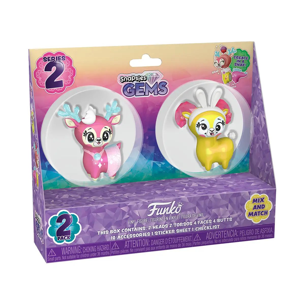 Snapsies Gems Blush and Pinky Spring Wave 3-pack featuring colorful, gem-shaped collectible toys from The Mighty Hobby Shop.