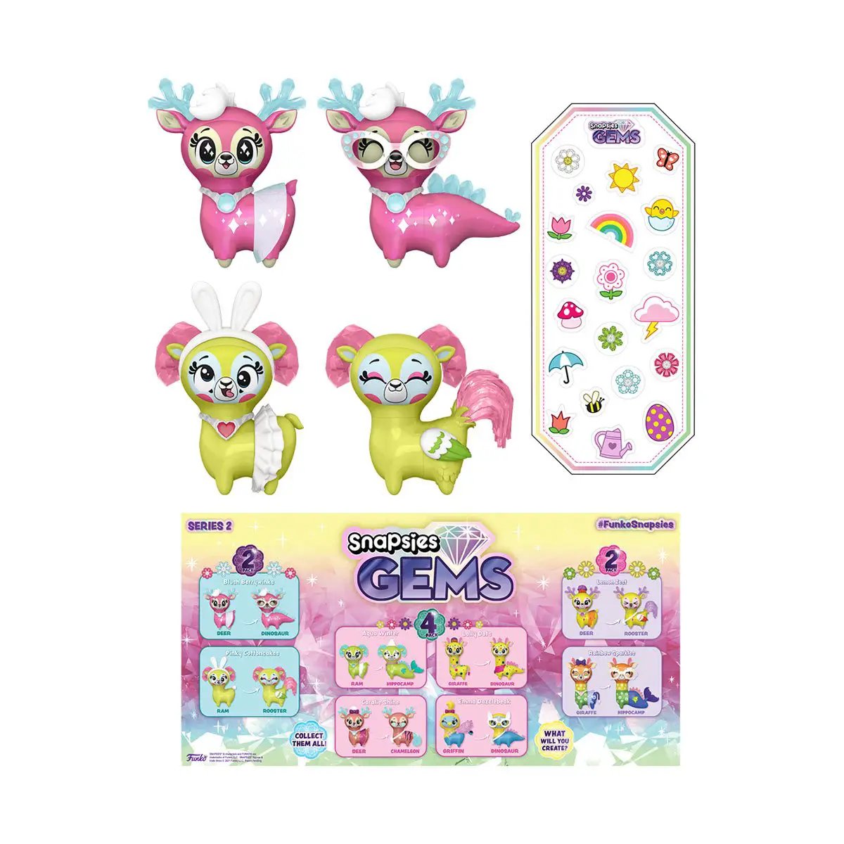 Snapsies Gems Blush and Pinky Spring Wave 3-pack action figures from THE MIGHTY HOBBY SHOP, featuring colorful, collectible character toys.