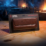 Large magnetic pouch by The Ultimate Game Master for storing DM accessories and game master screen essentials in brown.