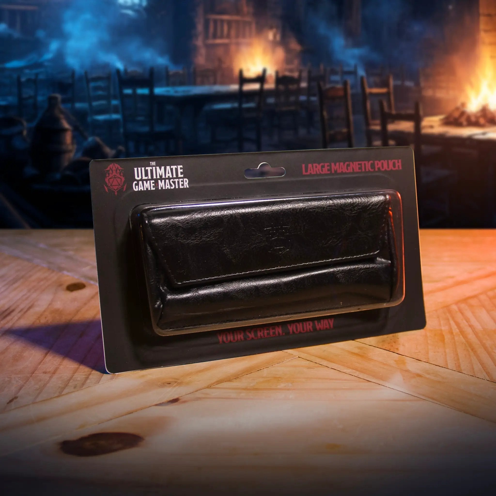 Large magnetic pouch by The Ultimate Game Master for storing game master screen accessories and DM tools.