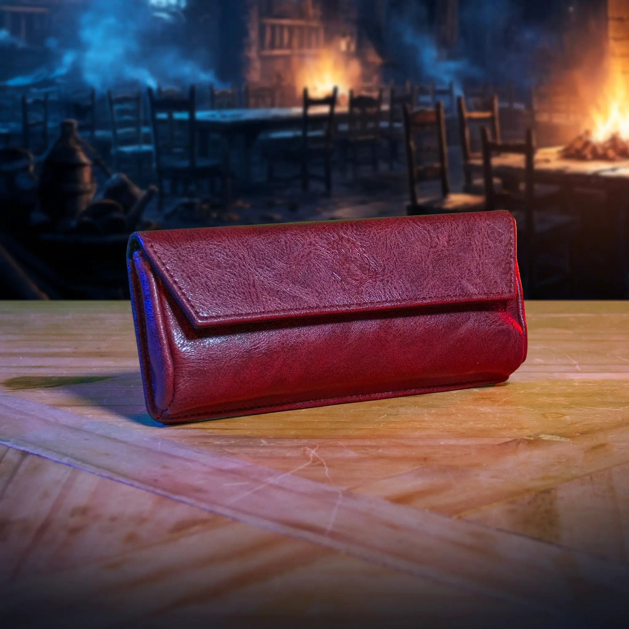 Large Magnetic Pouch by The Ultimate Game Master, premium storage for game master screen and DM accessories, in brown.