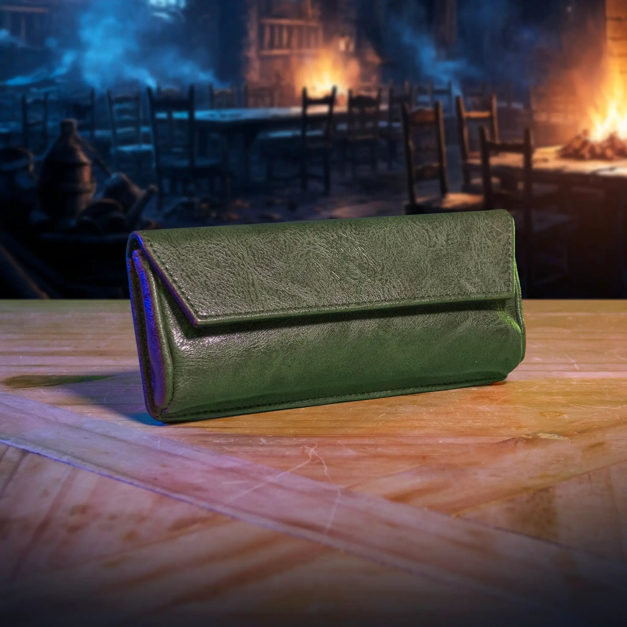 Large magnetic pouch from The Ultimate Game Master, premium storage for game master screen and DM accessories, in brown.