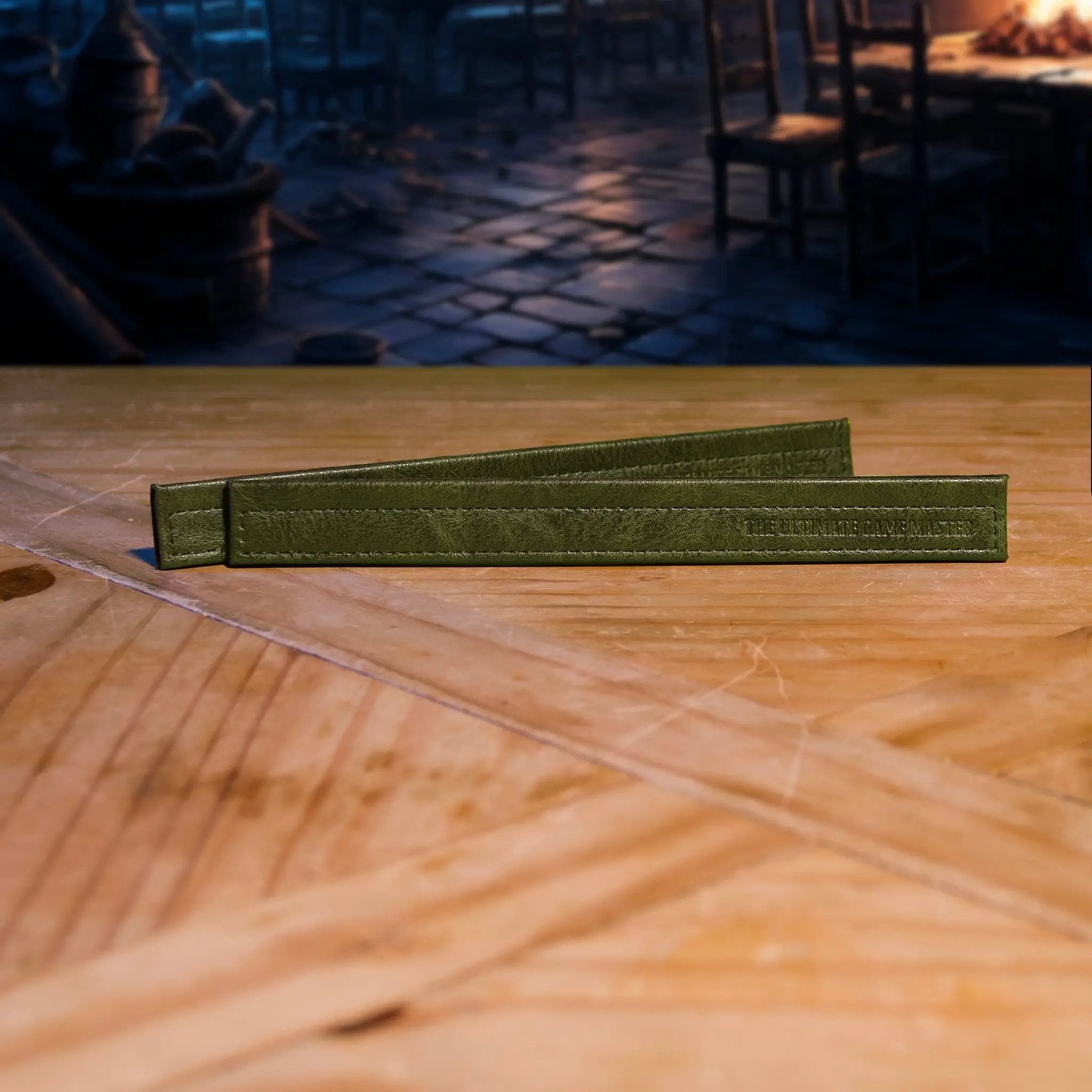 Magnetic bar set for screen extension hardware, designed for The Ultimate Game Master screen, featuring brown metal bars with magnetic ends.