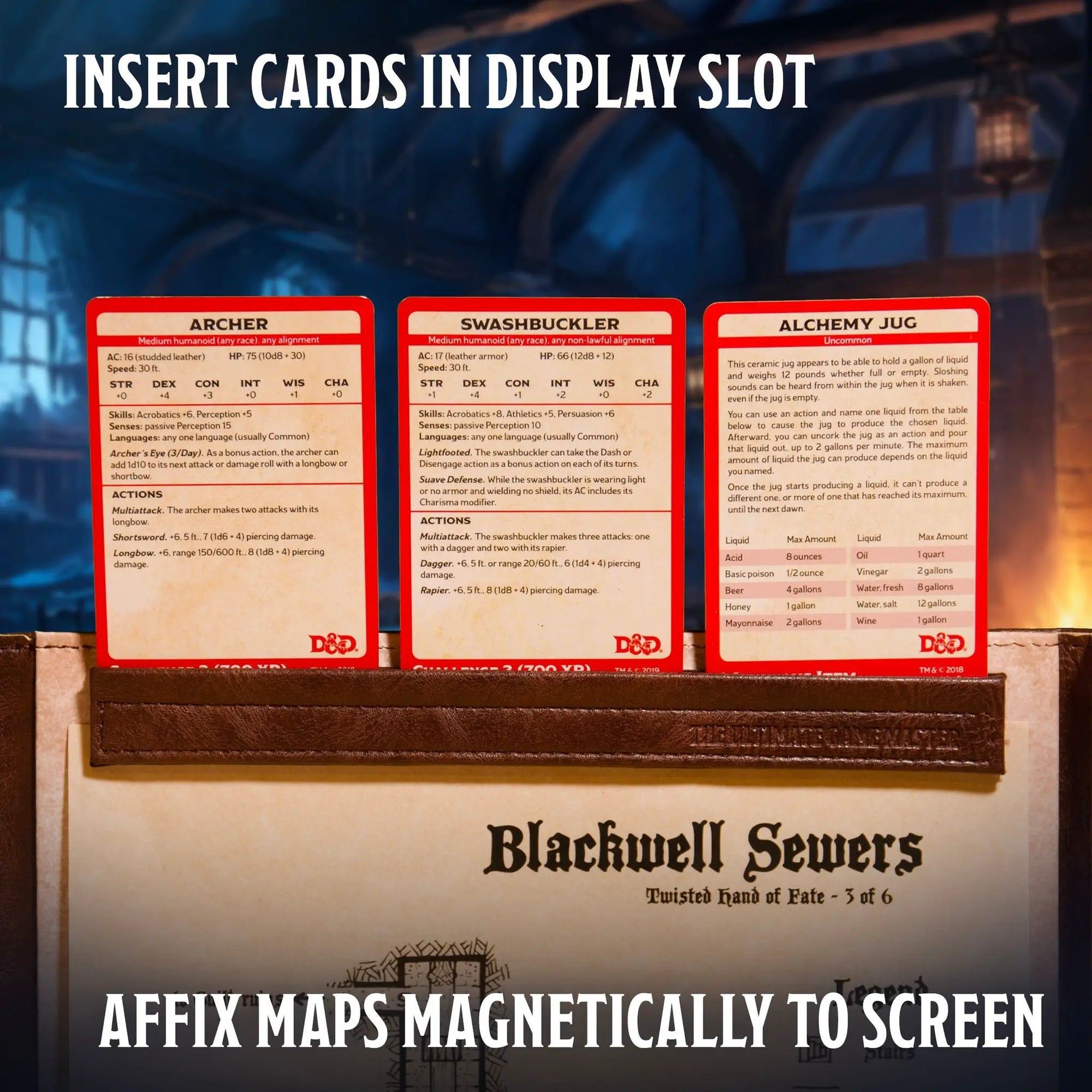 Magnetic bar set for screen extension hardware by The Ultimate Game Master, shown in brown, designed for game master screen setup.