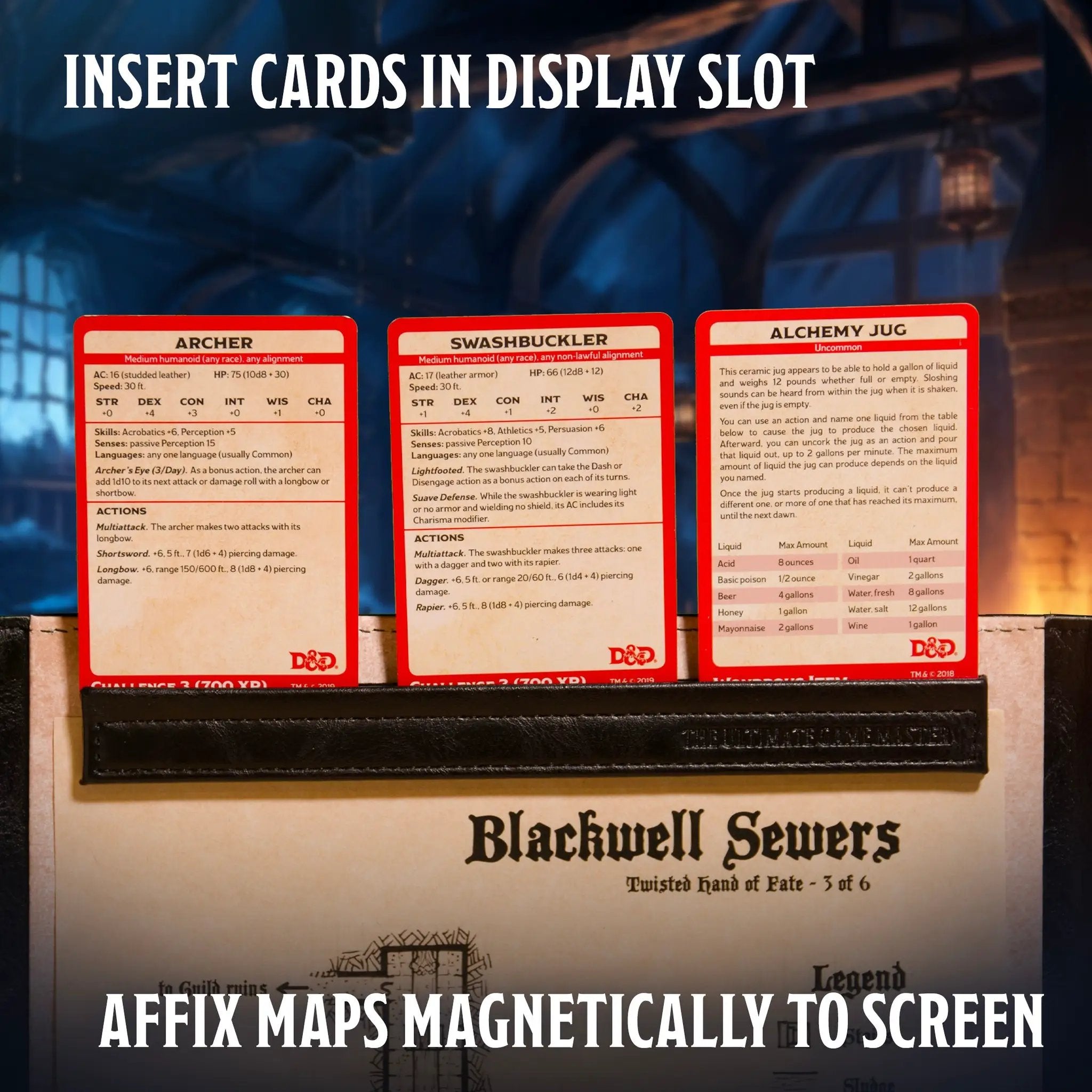 Magnetic bar set for screen extension hardware by The Ultimate Game Master, shown in brown, designed for game master screens.
