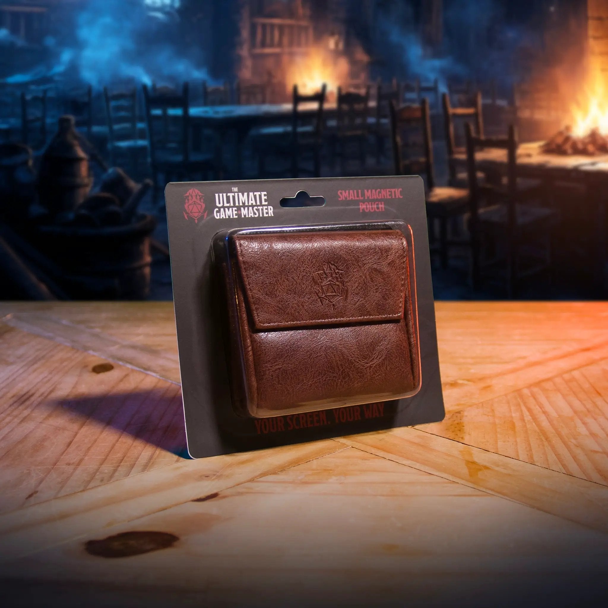 Small magnetic pouch by The Ultimate Game Master for storing DM screen accessories and dice, compact and easy to carry.