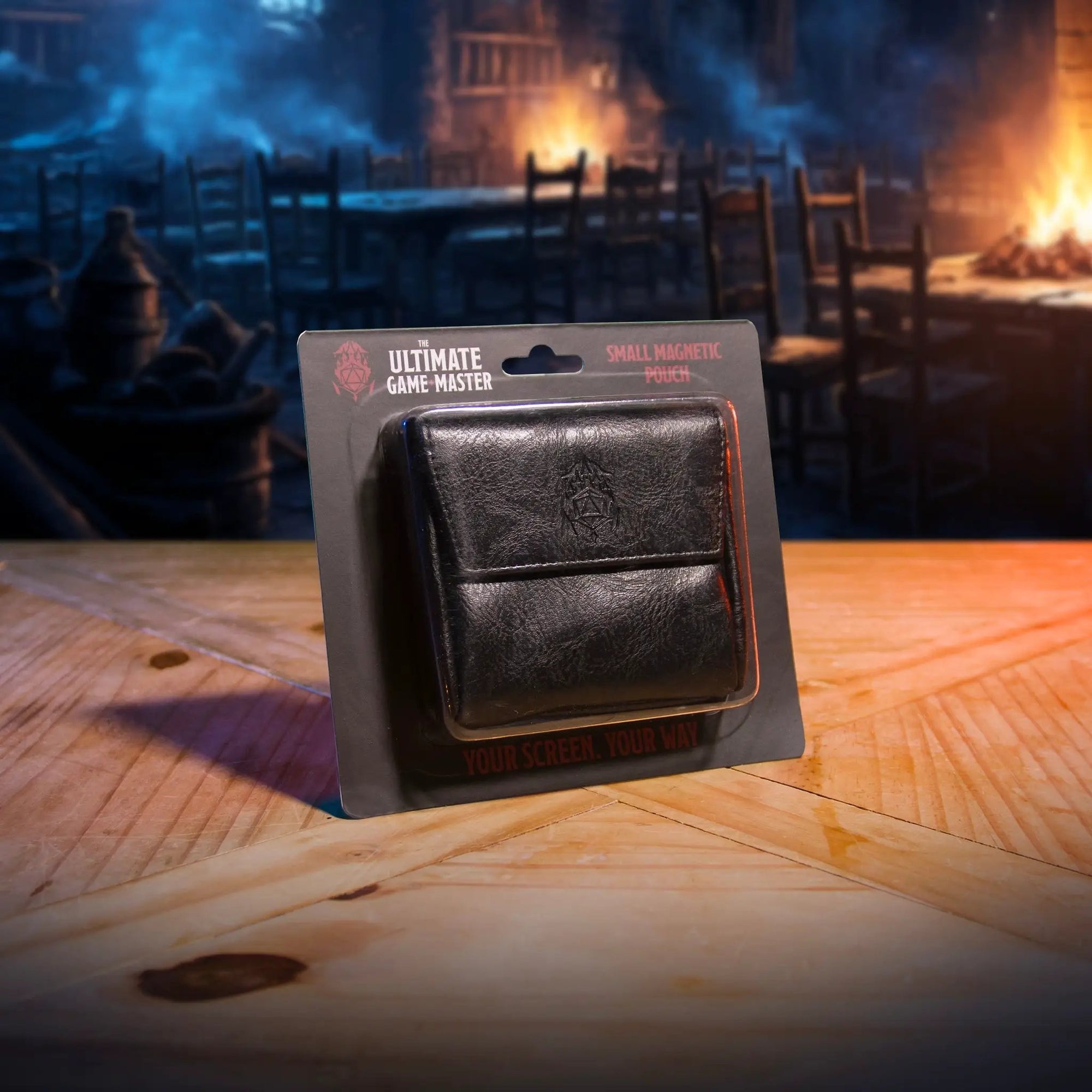 Small magnetic pouch by The Ultimate Game Master for storing DM screen accessories and dice, compact and convenient.