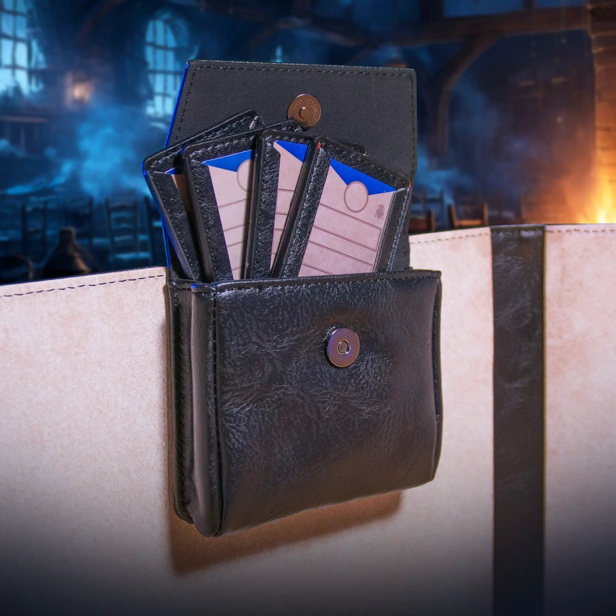 Small magnetic pouch by The Ultimate Game Master for storing DM screen accessories and dice, compact and easy to carry.