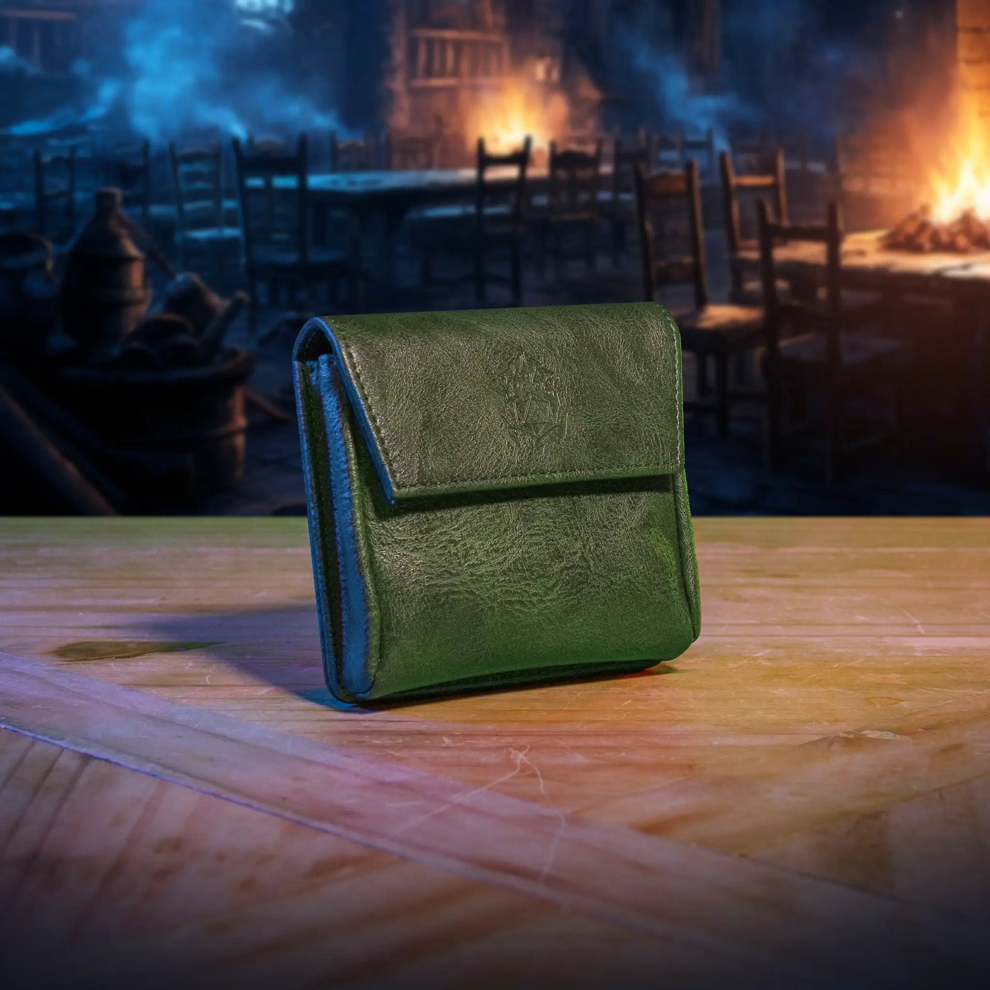 Small magnetic pouch by The Ultimate Game Master, compact storage for DM screen accessories and dice, in brown.