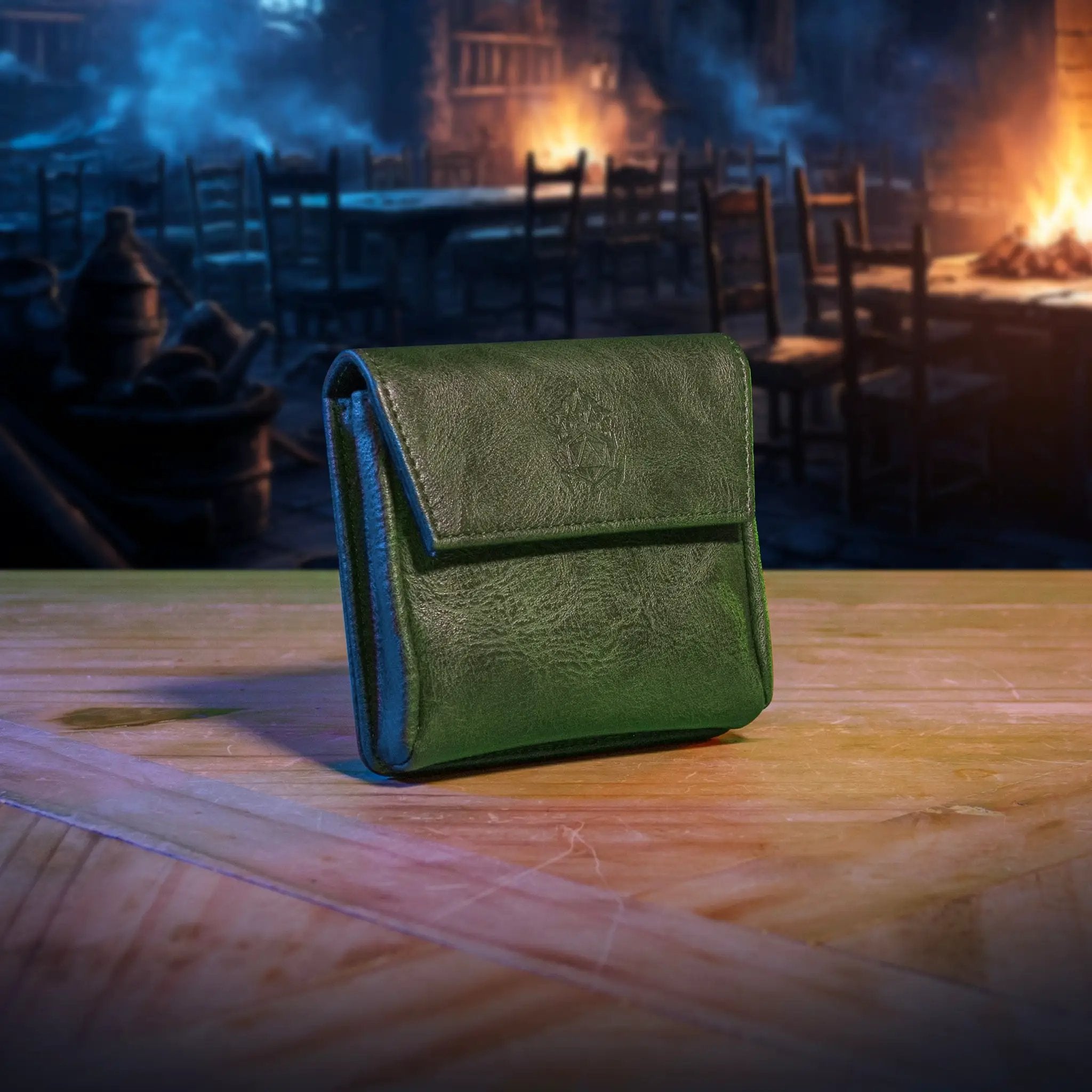 Small magnetic pouch by The Ultimate Game Master, compact storage for DM screen accessories and dice, in brown.