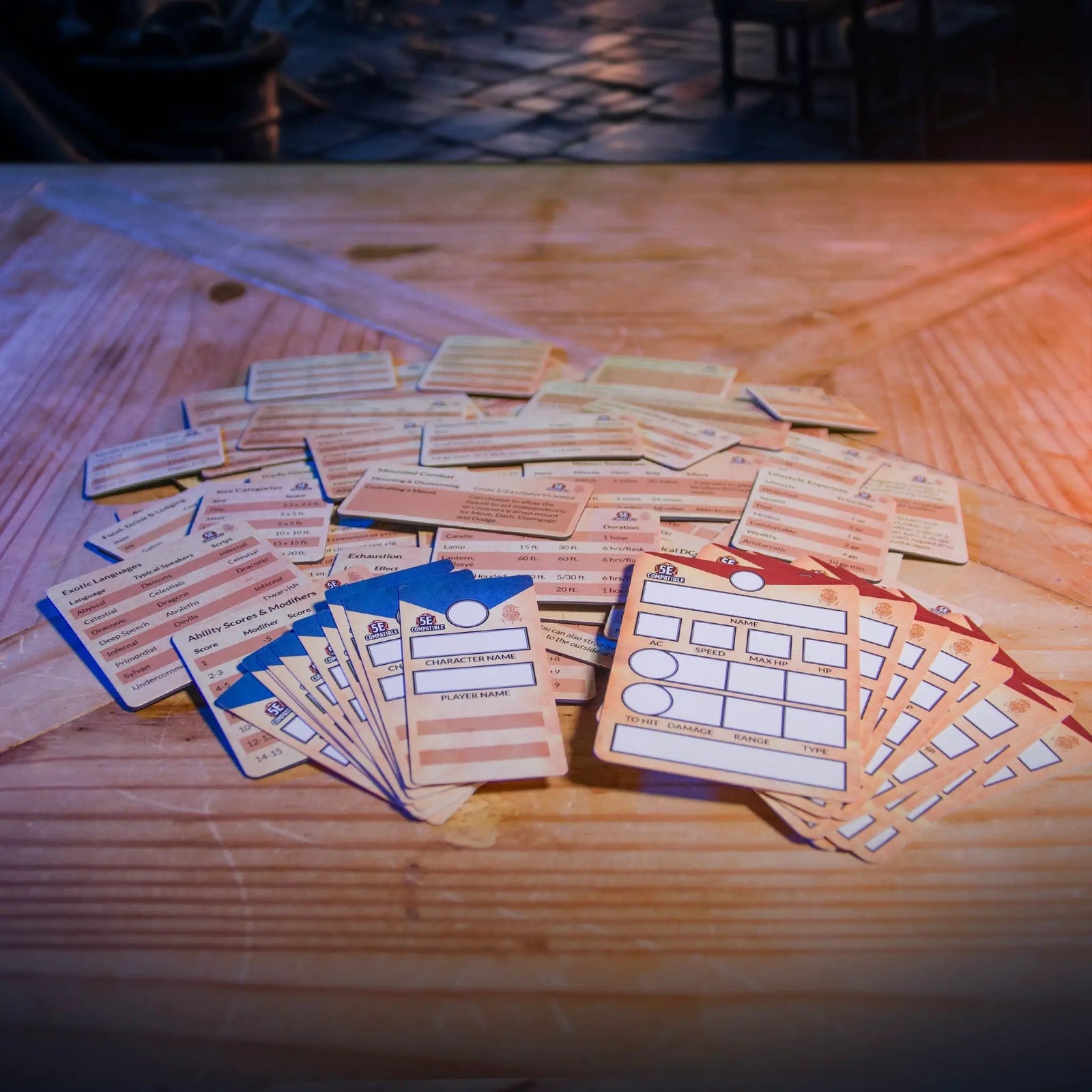 Magnetic charts and trackers for D&D 5e, designed for Game Master screen from The Ultimate Game Master, 5th Edition Rules Pack.