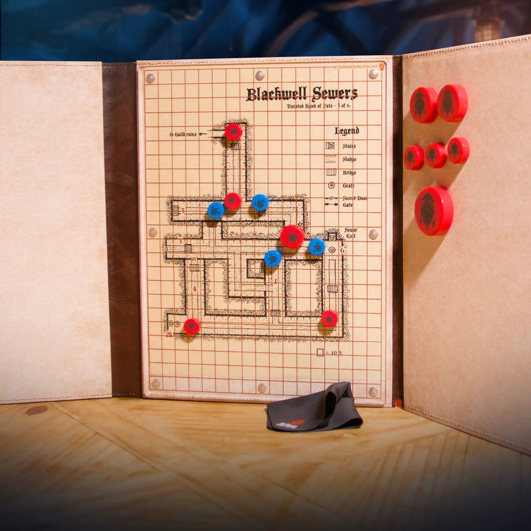Magnetic map pack for D&D, dry-erase battle maps by The Ultimate Game Master, featuring detailed terrain and grid overlays for tabletop gaming.