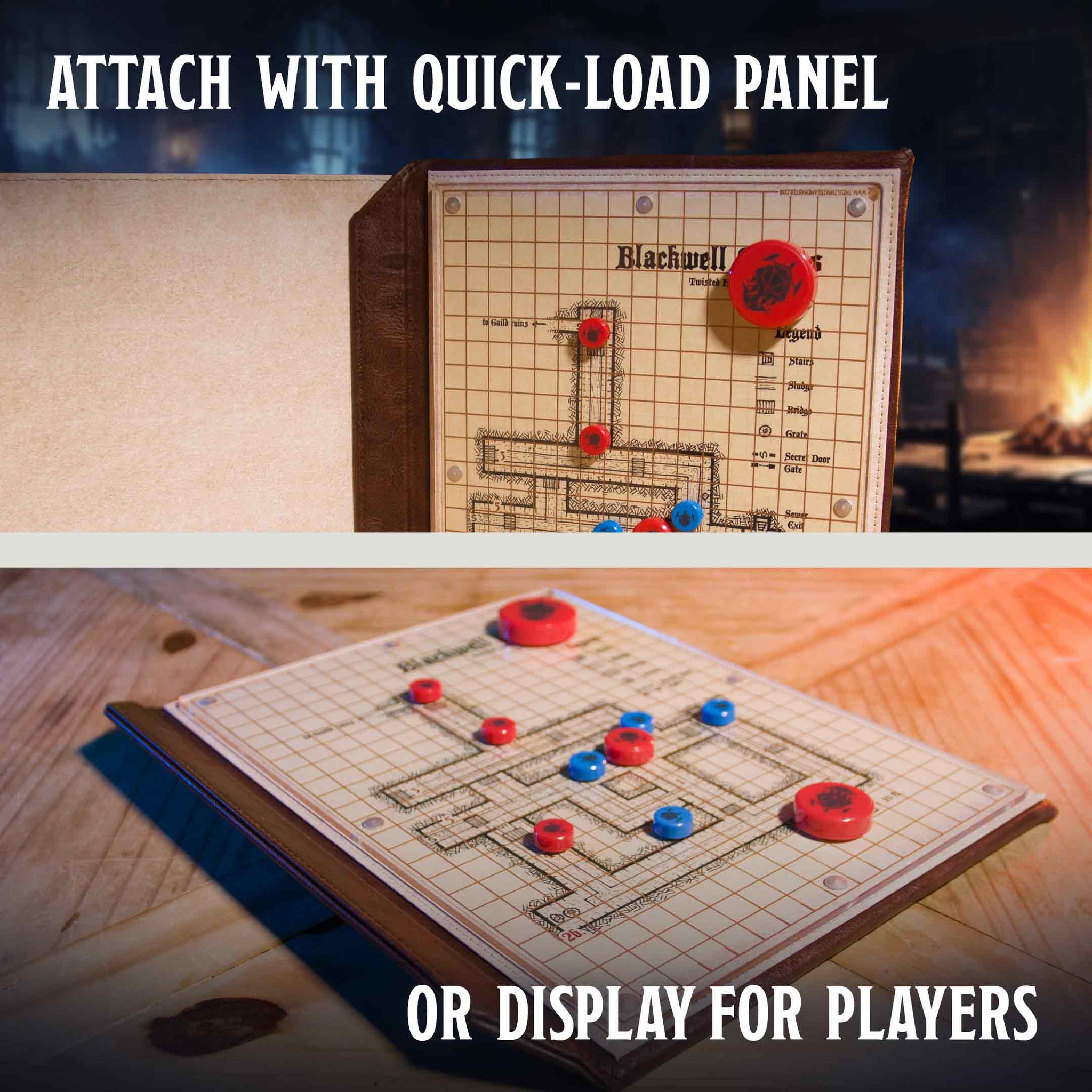 Magnetic map pack for D&D, dry-erase battle maps designed for game master screens by The Ultimate Game Master.