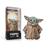 Star Wars The Mandalorian FiGPiN enamel pin featuring The Child, with detailed design and vibrant colors, on a white background.