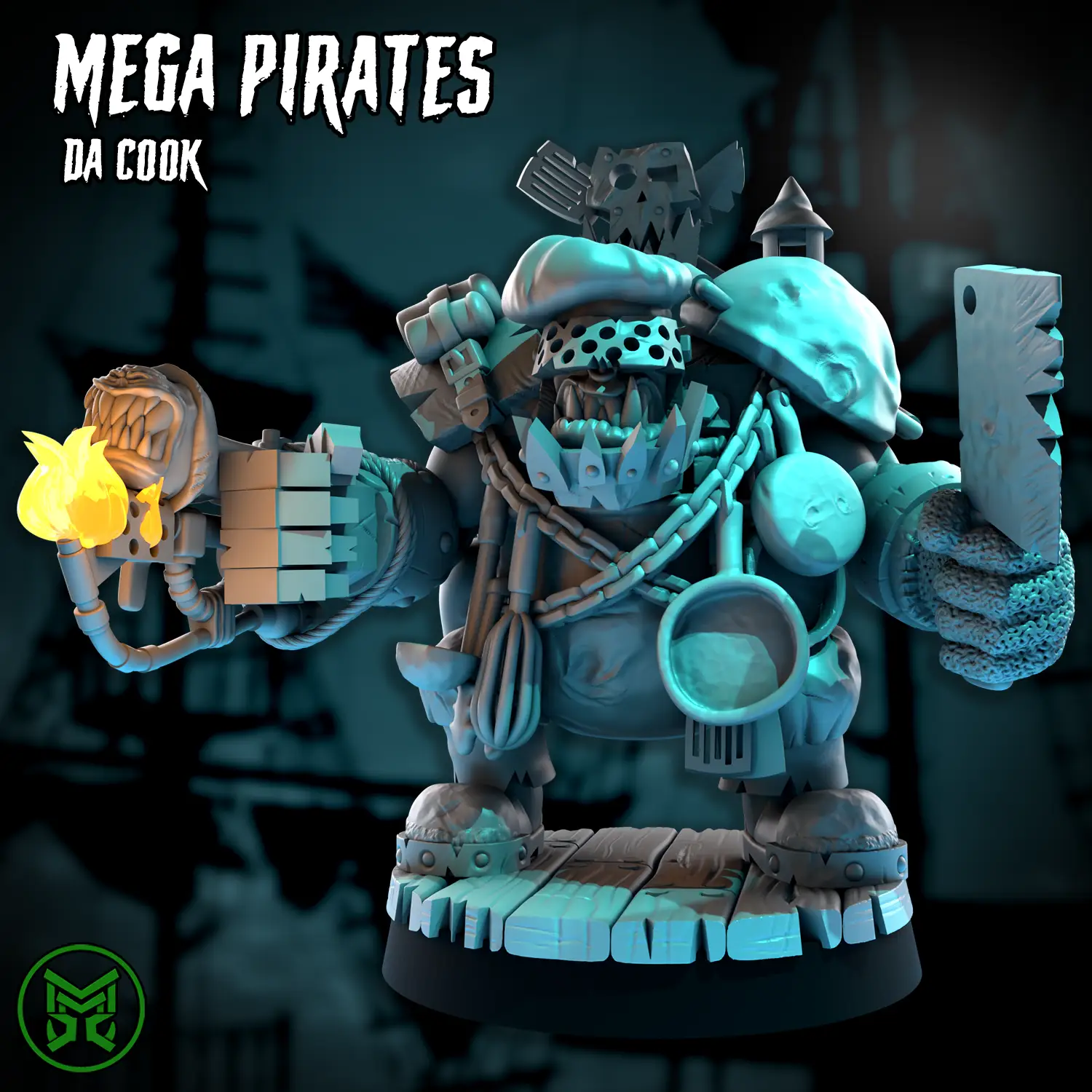 3d Printed Da Pirate Cook by Mekka Miniatures by Last Hope Miniatures
