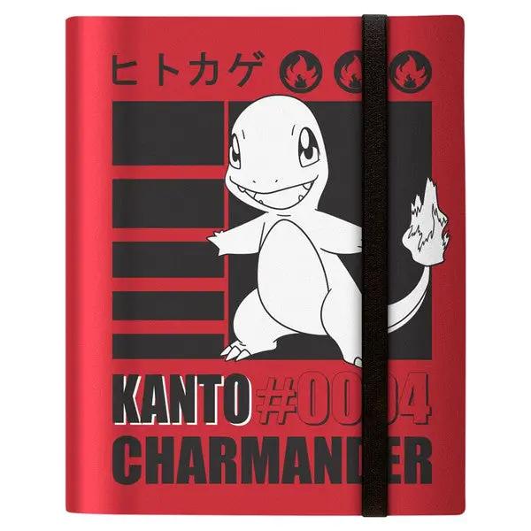 9-pocket Pokémon Charmander binder from THE MIGHTY HOBBY SHOP, featuring a colorful Charmander design on the cover.