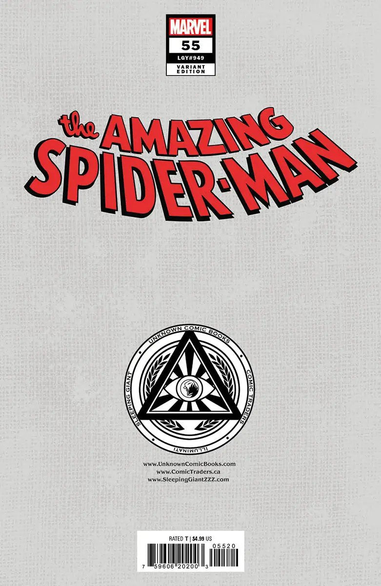 Amazing Spider-Man #55 comic book by Unknown Comics, Ejikure Virgin Variant, featuring Spider-Man on the cover.