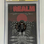 Double signed comic book The Realm #1 CGC 9.8 yellow label by Jeremy Haun and Seth Peck, featuring Andrew Maclean and Nick Filardi variant art.