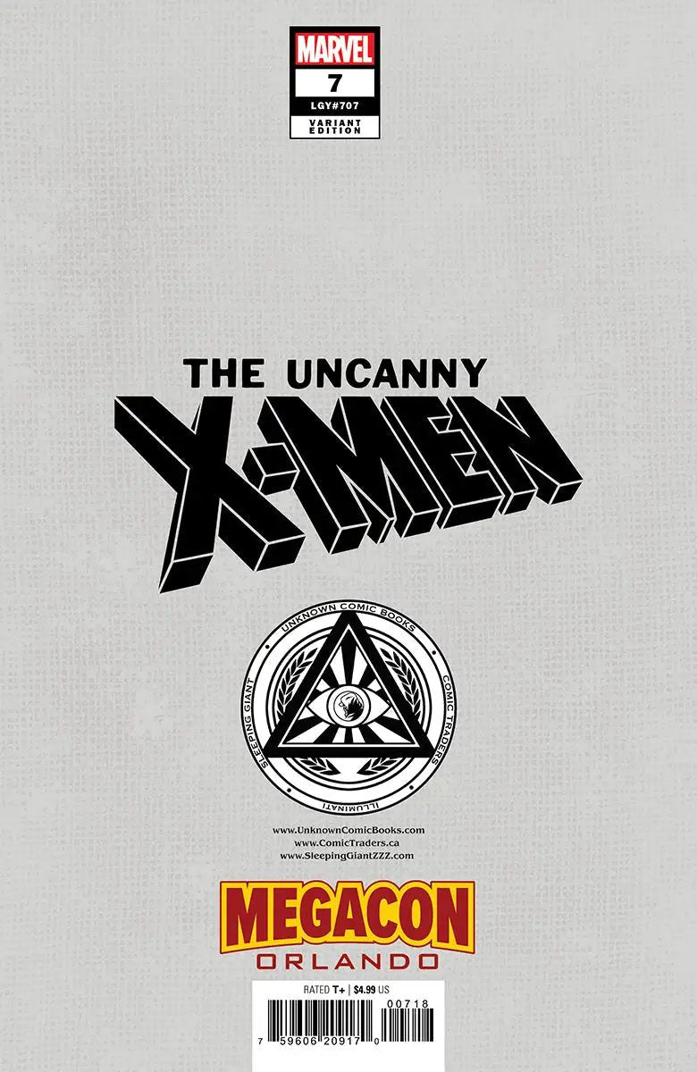 Uncanny X-Men #7 comic book by David Nakayama, Megacon 2025 exclusive virgin variant, featuring dynamic superhero artwork.