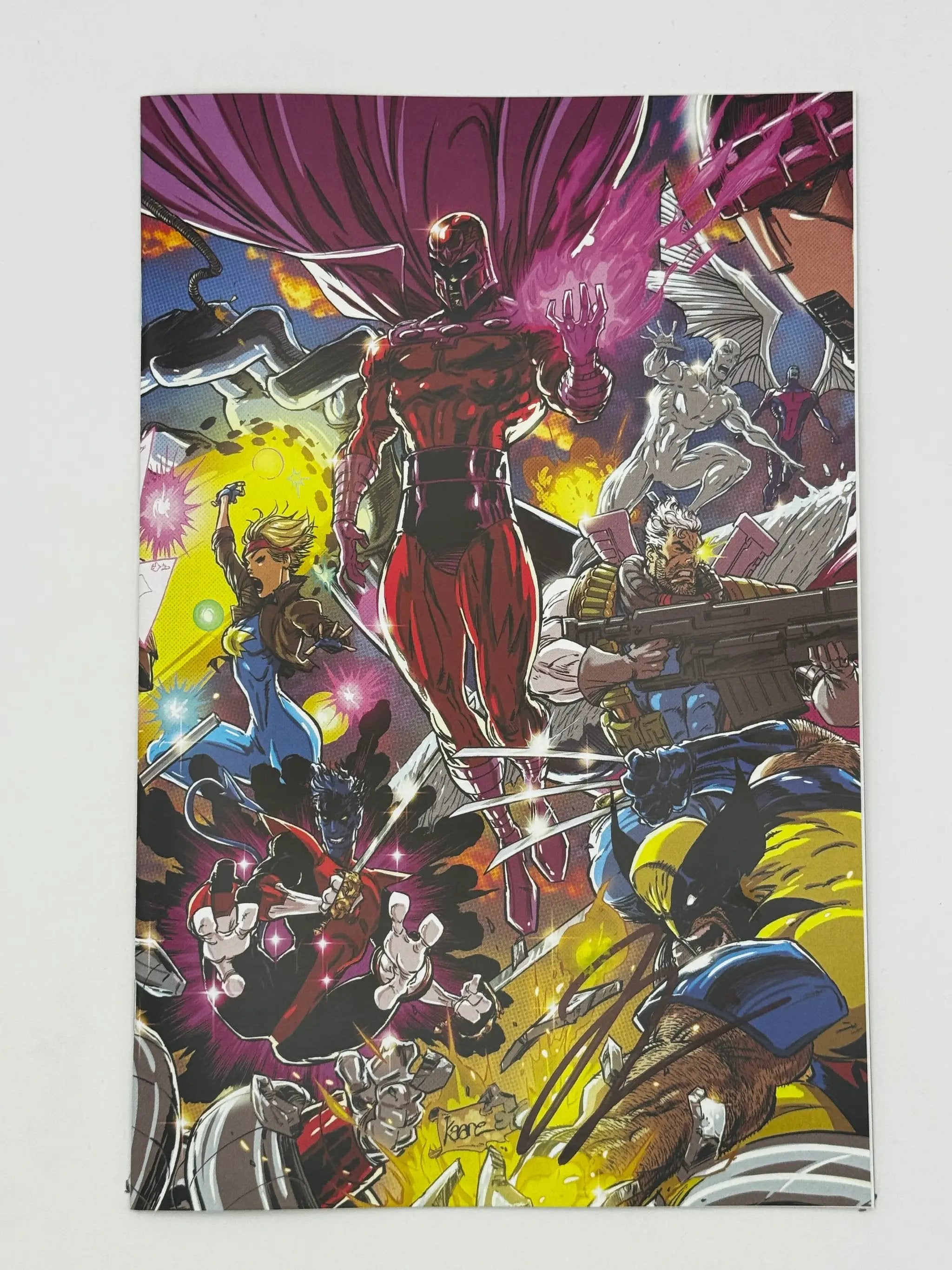 Signed Wolverine: Revenge comic book by Hickman, red band virgin cover, from Unknown Comic Books, featuring bold, explicit artwork.