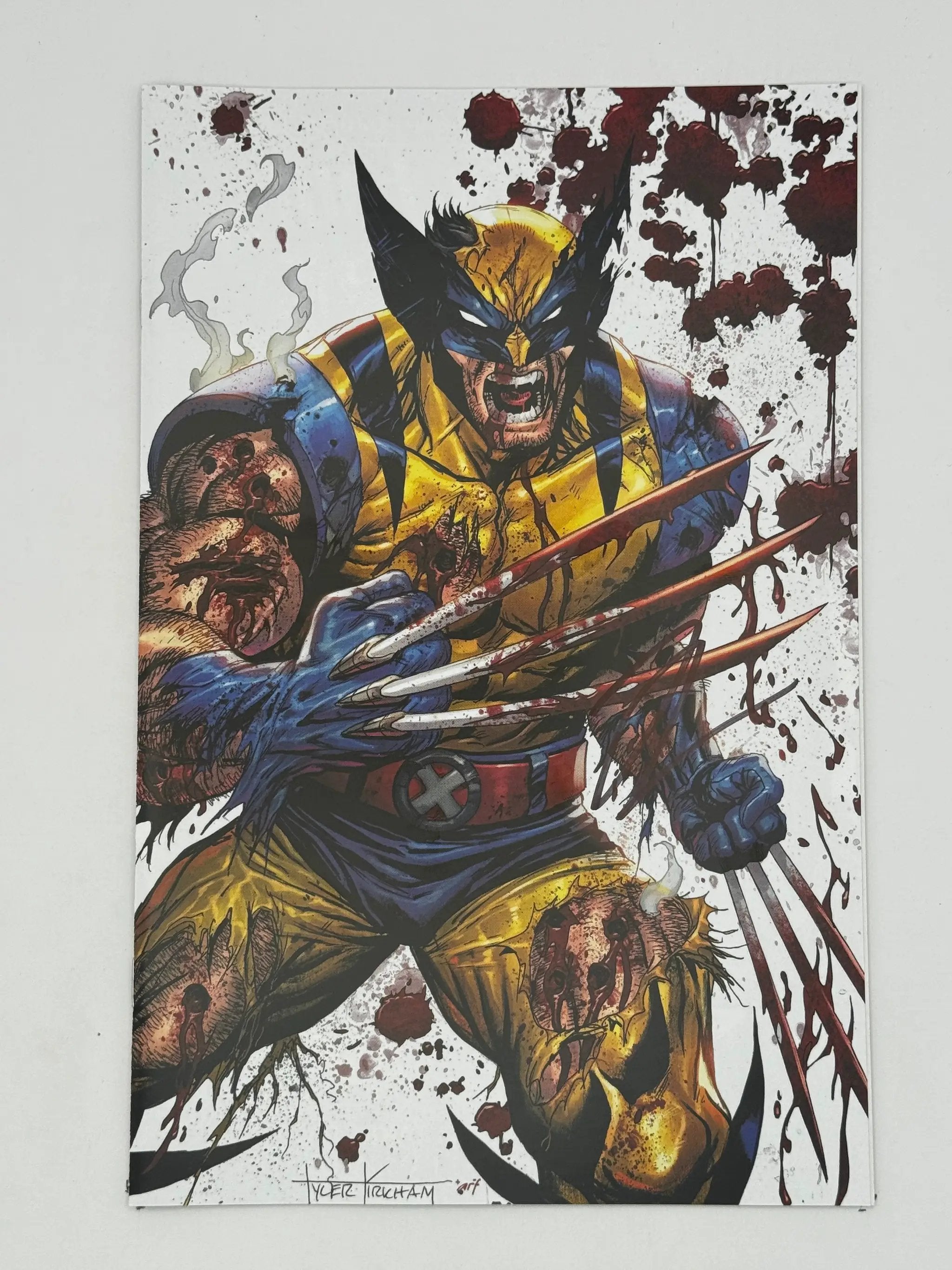 Signed Wolverine: Revenge comic book by Kirkham, red band variant, exclusive cover, featuring explicit content from Unknown Comic Books.