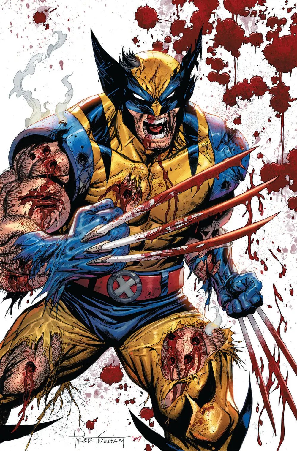 Signed Wolverine: Revenge comic book by Kirkham, Virgin Unknown Comics, featuring Wolverine on the cover with vibrant red band art.