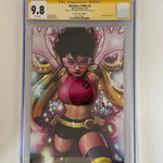 Signed Holly Chou Uncanny X-Men #2 comic book CGC 9.8 yellow label Szerdy exclusive virgin variant, with visible cover art and signature.