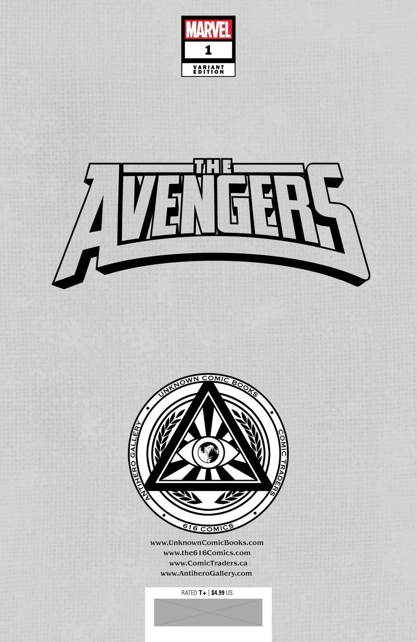 Signed Avengers #1 comic book by Nathan Szerdy from Unknown Comics, featuring cover artwork and in-stock condition.