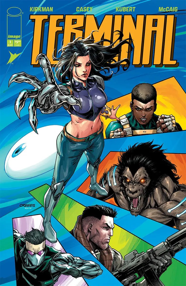 Comic book terminal #1 Creees exclusive variant from Unknown Comic Books, featuring vibrant cover art and detailed illustrations.