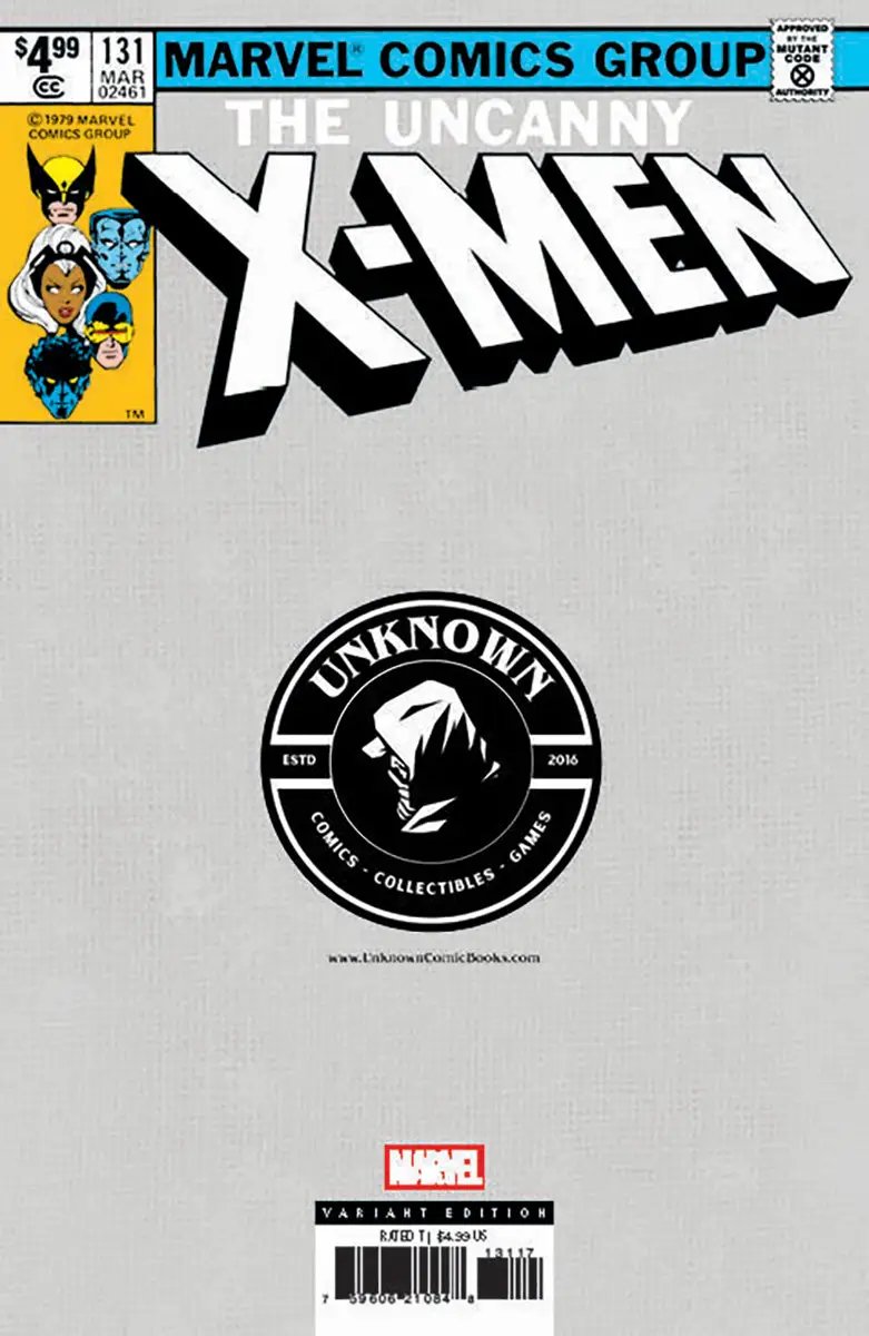X-Men #131 facsimile comic book by Unknown Comic Books featuring cover art by Dan Panosian, Virgin Variant edition.